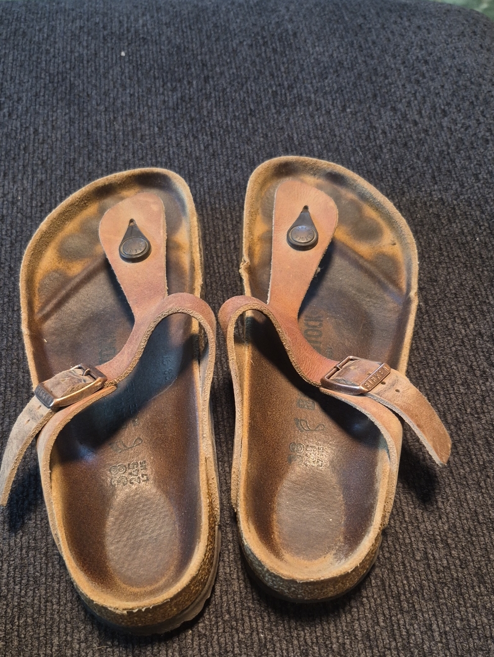 Birkenstock Brown Leather T-Strap Sandals